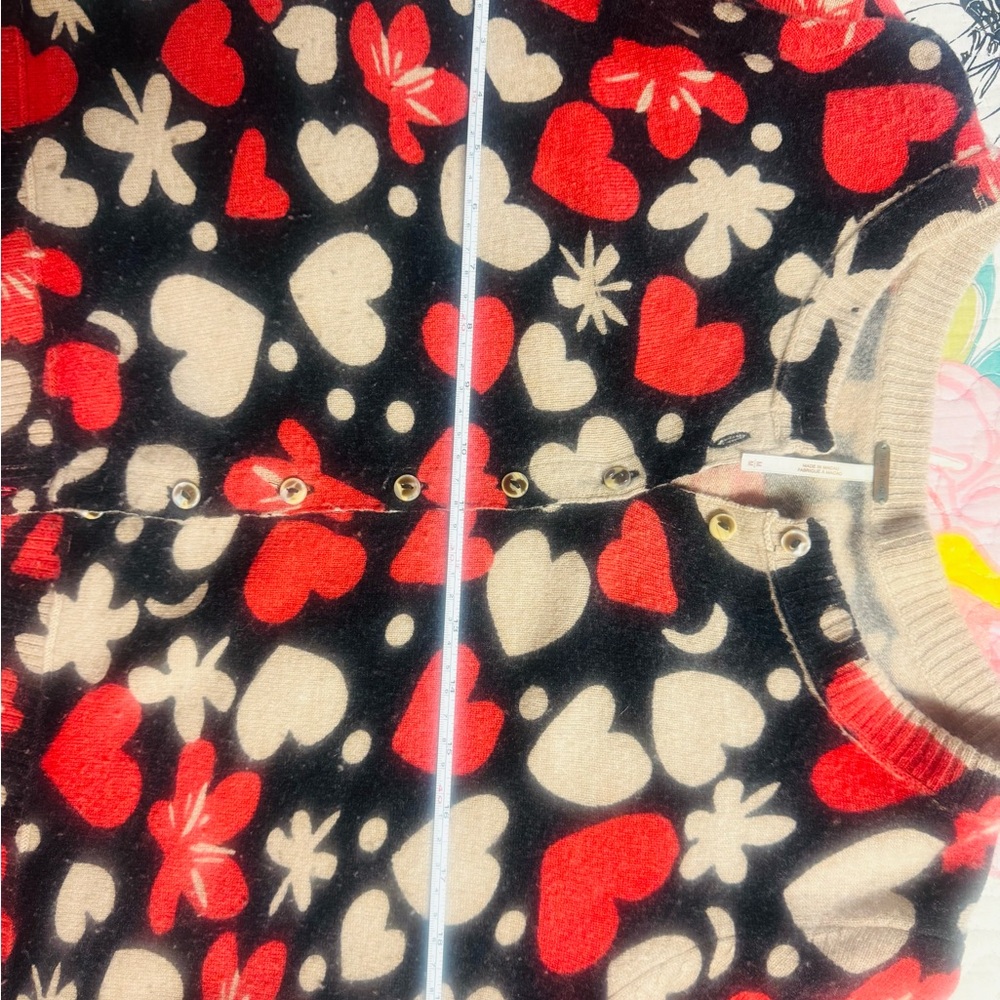 Free People Black and Red Heart Cardigan - Picture 6 of 6